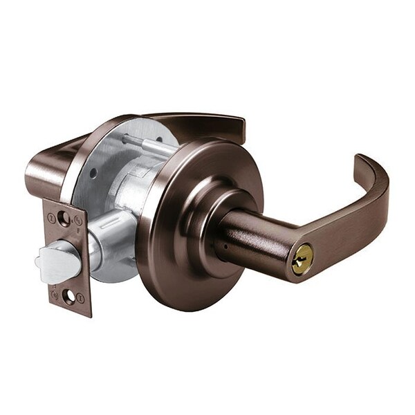 Grade 2 Cylindrical Lock, 70-Classroom, LC-Lever, E-Stepped Rose, Oil Rubbed Dark Bronze, 2-3/4